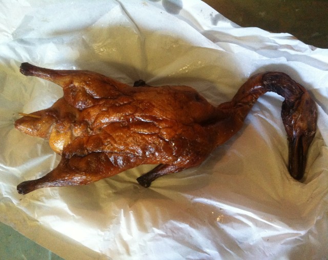 Chinese roast duck.